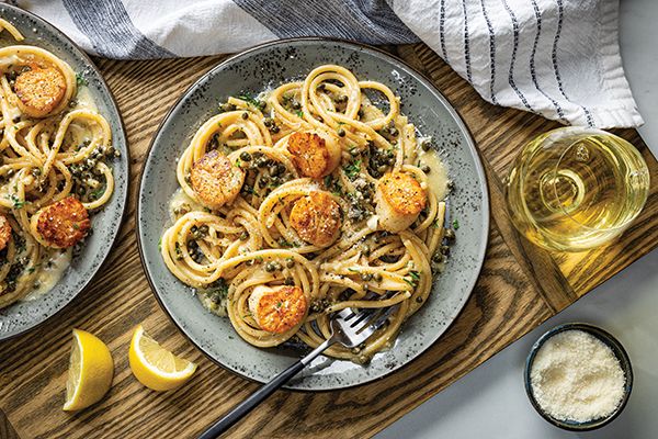 Lemon, Garlic & Caper Scallop Bucatini